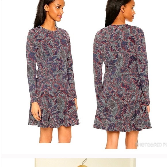 Tory Burch Navy Dahlia Dress drop waist XS - Picture 2 of 6